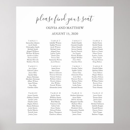 Eenvoudige formele witte- en zwarte-trouwsessiekaa poster (Voorkant)