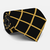 Eenvoudige formele zwarte en goudbrede draagtas stropdas (Opgerold)