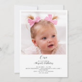 Eenvoudige foto 1e verjaardagsfeestje kaart (Voorkant)