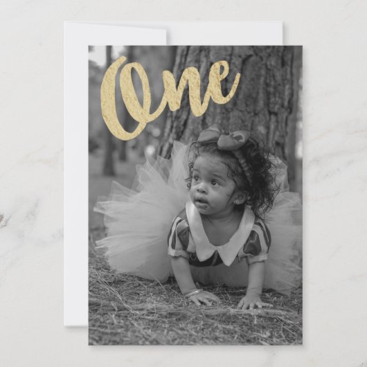 Eenvoudige foto 1st verjaardag kaart (Voorkant)