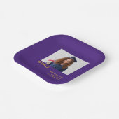 Eenvoudige foto 2022 Afstuderen Paars geel Papieren Bordje (Gebogen)