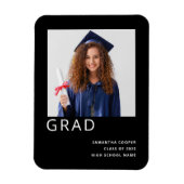 Eenvoudige foto 2022 Afstuderen zwarte bekendmakin Magneet (Verticaal)
