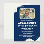 Eenvoudige foto 36e verjaardag uitnodigingen Manne (Voorkant / Achterkant)