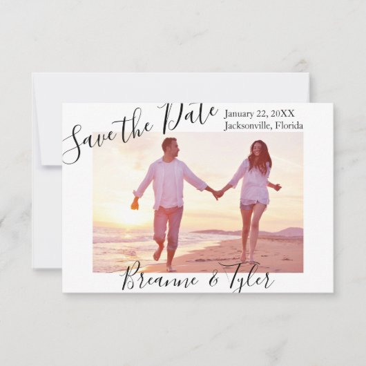 Eenvoudige foto - 3x5 Opslaan van de datum Kaart (Voorkant)