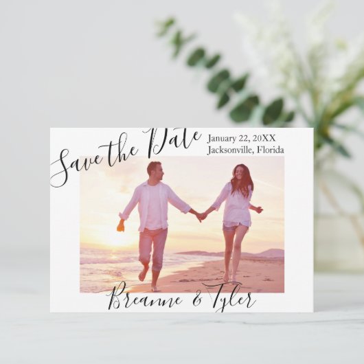 Eenvoudige foto - 3x5 Opslaan van de datum Kaart (Staand voorkant)