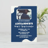 Eenvoudige foto 51ste verjaardag uitnodigingen Man (Staand voorkant)