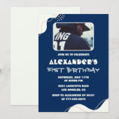 Eenvoudige foto 51ste verjaardag uitnodigingen Man (Voorkant / Achterkant)