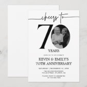 Eenvoudige foto 70e Jubileum uitnodiging (Voorkant / Achterkant)