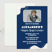 Eenvoudige foto 73e verjaardag uitnodigingen Manne (Voorkant / Achterkant)