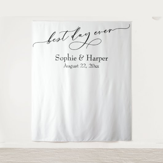 Eenvoudige Foto-achtergrond voor de beste dag ooit Wandkleed (Voorkant)