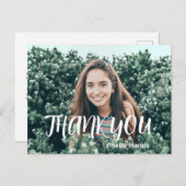 Eenvoudige foto afstudeer dank je kaart (Voorkant / Achterkant)