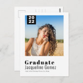 Eenvoudige foto afstudeerfeest 2022 uitnodiging (Voorkant / Achterkant)