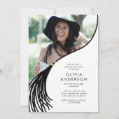 Eenvoudige foto afstudeerfeest uitnodiging (Voorkant)