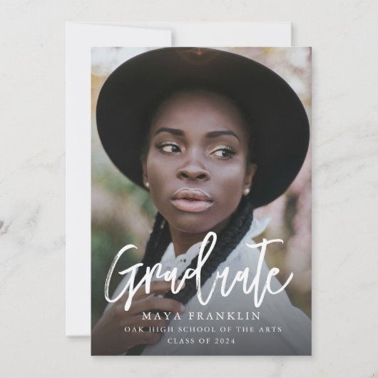 Eenvoudige Foto Afstudeerklas Van Kaart (Voorkant)