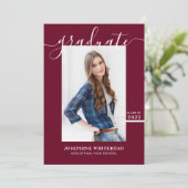 Eenvoudige foto Afstuderen 2022 Bourgogne Aankondiging (Staand voorkant)