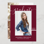 Eenvoudige foto Afstuderen 2022 Bourgogne Aankondiging (Voorkant / Achterkant)