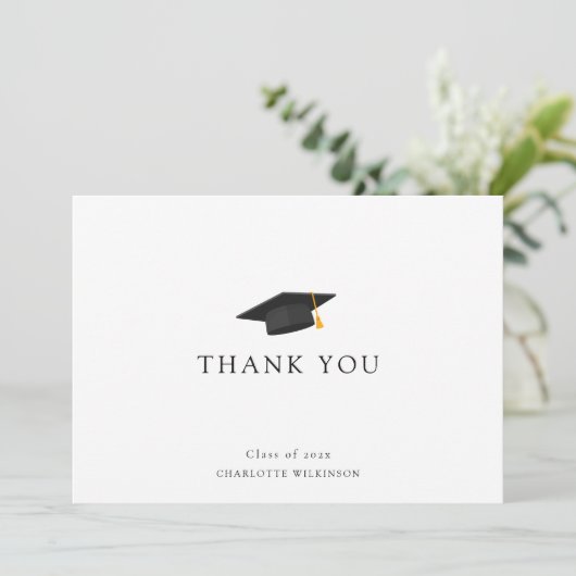 Eenvoudige foto Afstuderen 2025 Bedankkaart (Staand voorkant)