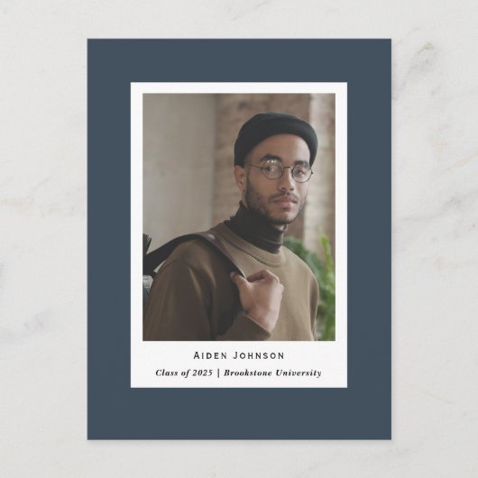 Eenvoudige foto Afstuderen Aankondiging Briefkaart (Voorkant)