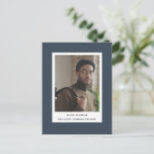 Eenvoudige foto Afstuderen Aankondiging Briefkaart (Staand voorkant)