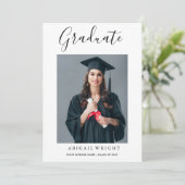 Eenvoudige foto Afstuderen Afstuderen aankondiging (Staand voorkant)