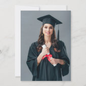 Eenvoudige foto Afstuderen Afstuderen aankondiging (Achterkant)