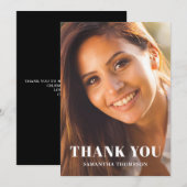 Eenvoudige foto-Afstuderen flat-dank Bedankkaart (Voorkant / Achterkant)