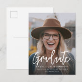 Eenvoudige foto Afstuderen klasse van 2024 Aankondigingskaart (Voorkant / Achterkant)