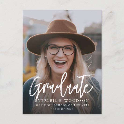 Eenvoudige foto Afstuderen klasse van 2024 Aankondigingskaart (Voorkant)