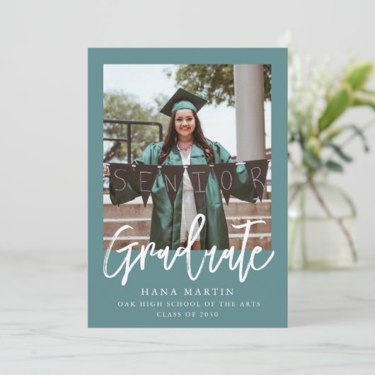 Eenvoudige foto Afstuderen klasse van 2025 Aankondiging (Staand voorkant)