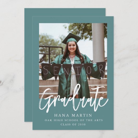 Eenvoudige foto Afstuderen klasse van 2025 Aankondiging (Voorkant / Achterkant)