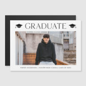 Eenvoudige foto afstuderen magnetische uitnodiging (Voorkant / Achterkant)