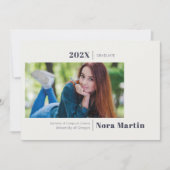 Eenvoudige foto afstuderen Navy Blue aankondiging (Voorkant)