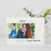 Eenvoudige foto afstuderen Navy Blue aankondiging (Staand voorkant)