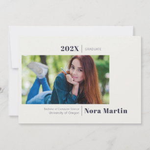 Eenvoudige foto afstuderen Navy Blue aankondiging