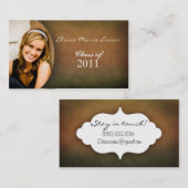 Eenvoudige foto-Afstuderen Rep-kaart Contactkaartje (Voorkant / Achterkant)