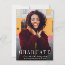 Eenvoudige foto afstuderen uitnodiging & aankondig