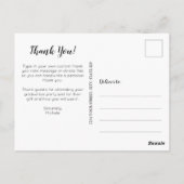 Eenvoudige foto afstuderen witte script bedankt briefkaart (Achterkant)