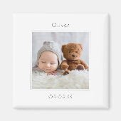 Eenvoudige foto Baby Boy Keepomwille Birth Annound Magneet (Voorkant)