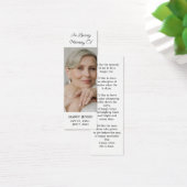 Eenvoudige foto begrafenis gedenkteken Bladwijzer Mini Visitekaartjes (Bureau)