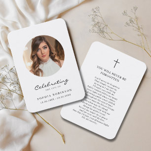 Eenvoudige foto begrafenis gedenkteken Kaart Visitekaartje