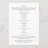 Eenvoudige foto begrafenis herdenking Orde van Ser Programmakaart (Achterkant)