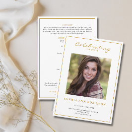 Eenvoudige foto begrafenis herdenking Orde van Ser Programmakaart