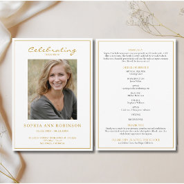 Eenvoudige foto begrafenis herdenking Orde van Ser Programmakaart