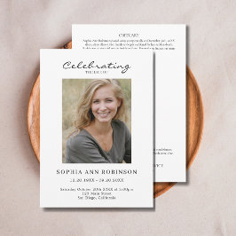 Eenvoudige foto begrafenis herdenking Orde van Ser Programmakaart