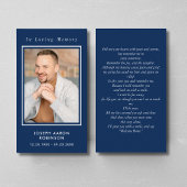 Eenvoudige Foto Begrafenis Memorial Blue Prayer Ka Visitekaartje