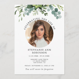 Eenvoudige Foto Begrafenis Orde van Dienst Programmakaart