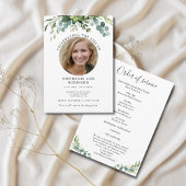 Eenvoudige Foto Begrafenis Orde van Dienst Programmakaart