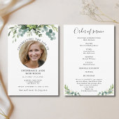 Eenvoudige Foto Begrafenis Orde van Dienst Programmakaart