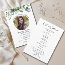 Eenvoudige Foto Begrafenis Orde van Dienst