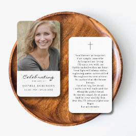 Eenvoudige Foto Begrafenis Sympathie Gebed Kaart Visitekaartje